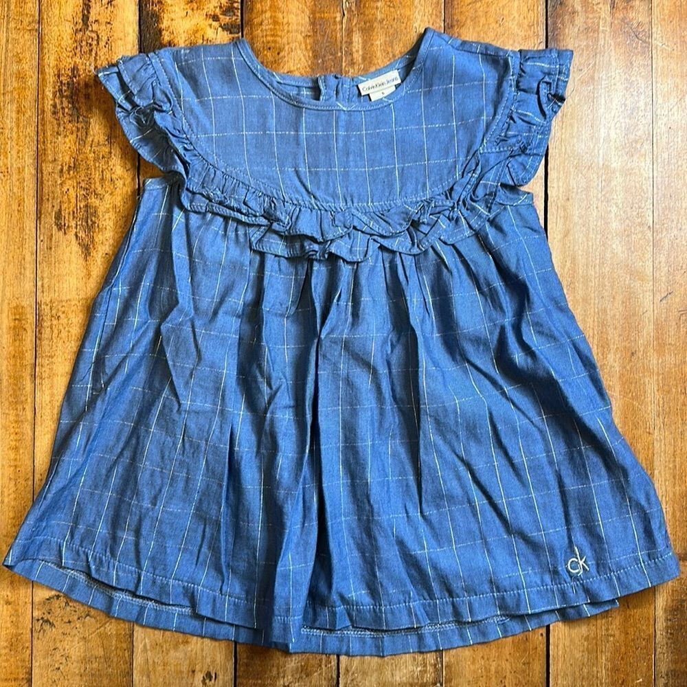 Calvin Klein size 5 tunic top chambray lightweight spring